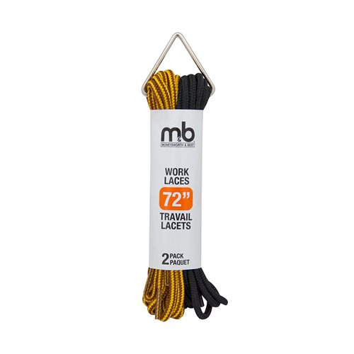 WORK BOOT ROUND LACES - 2 PK - ASSORTED COLOURS AND SIZES